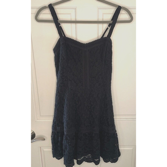 Hollister Dresses & Skirts - Hollister Women's Lace Crochet Strappy Mini Dress Size Small 90's Y2K Whimsigoth
